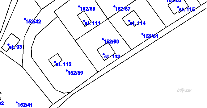 Parcela st. 113 v KÚ Klenovka, Katastrální mapa