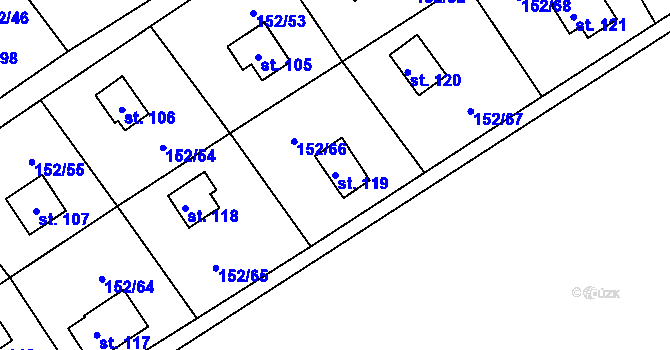 Parcela st. 119 v KÚ Klenovka, Katastrální mapa