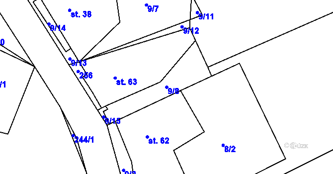 Parcela st. 9/8 v KÚ Klenovka, Katastrální mapa