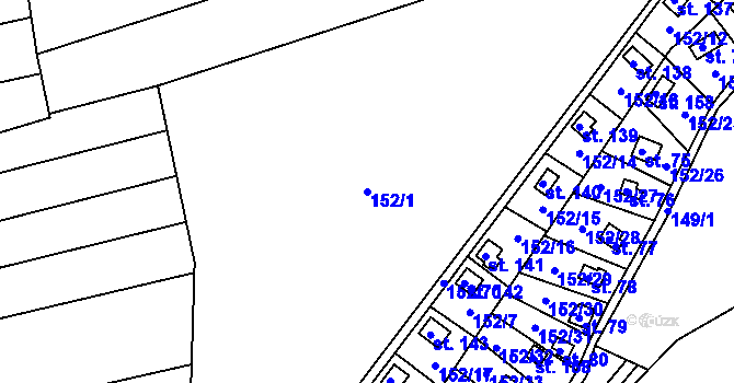 Parcela st. 152/1 v KÚ Klenovka, Katastrální mapa