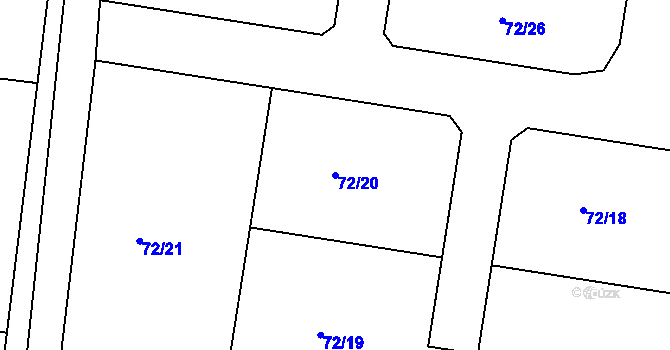 Parcela st. 72/20 v KÚ Klenovka, Katastrální mapa