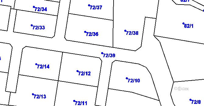 Parcela st. 72/39 v KÚ Klenovka, Katastrální mapa