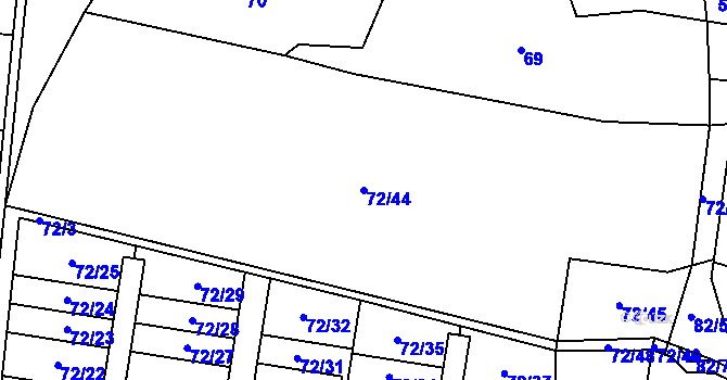 Parcela st. 72/44 v KÚ Klenovka, Katastrální mapa