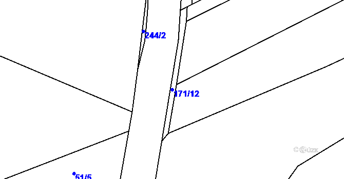 Parcela st. 171/12 v KÚ Klenovka, Katastrální mapa