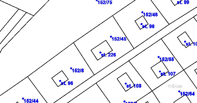 Parcela st. 255 v KÚ Klenovka, Katastrální mapa