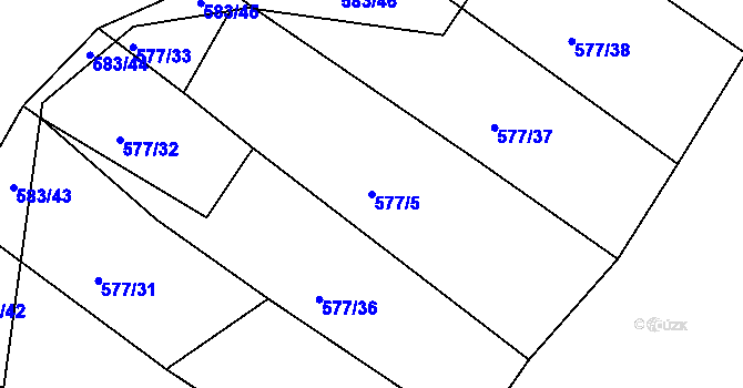 Parcela st. 577/5 v KÚ Klentnice, Katastrální mapa