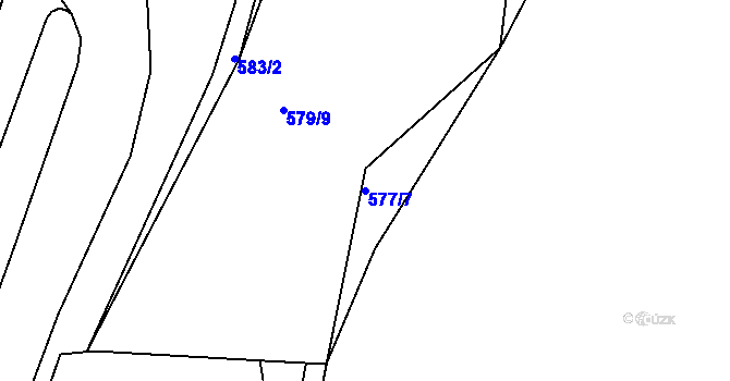 Parcela st. 577/7 v KÚ Klentnice, Katastrální mapa