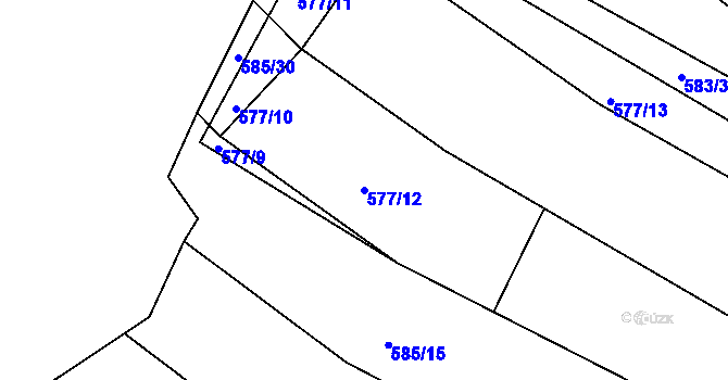 Parcela st. 577/12 v KÚ Klentnice, Katastrální mapa