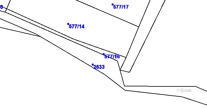 Parcela st. 577/16 v KÚ Klentnice, Katastrální mapa