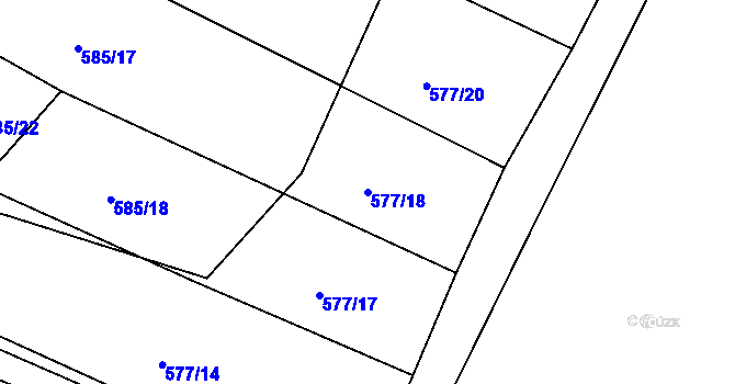 Parcela st. 577/18 v KÚ Klentnice, Katastrální mapa