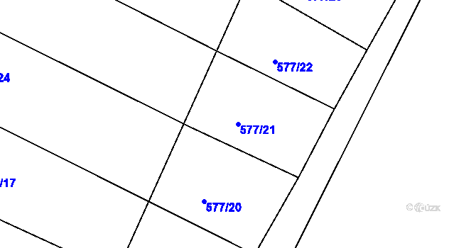 Parcela st. 577/21 v KÚ Klentnice, Katastrální mapa