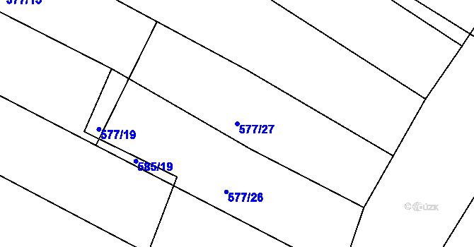 Parcela st. 577/27 v KÚ Klentnice, Katastrální mapa