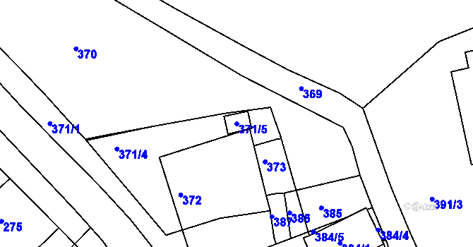 Parcela st. 371/5 v KÚ Klentnice, Katastrální mapa