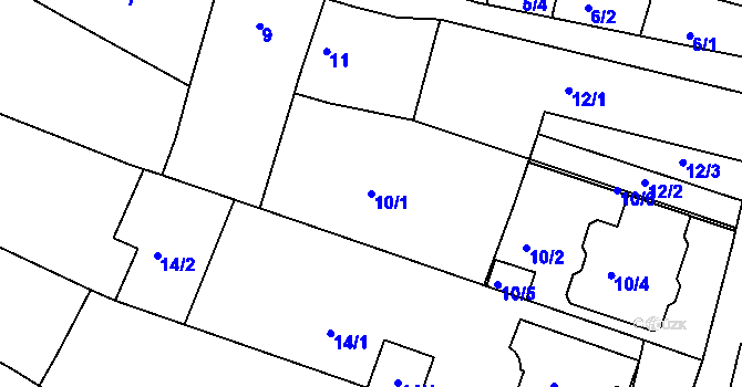 Parcela st. 10/1 v KÚ Klentnice, Katastrální mapa