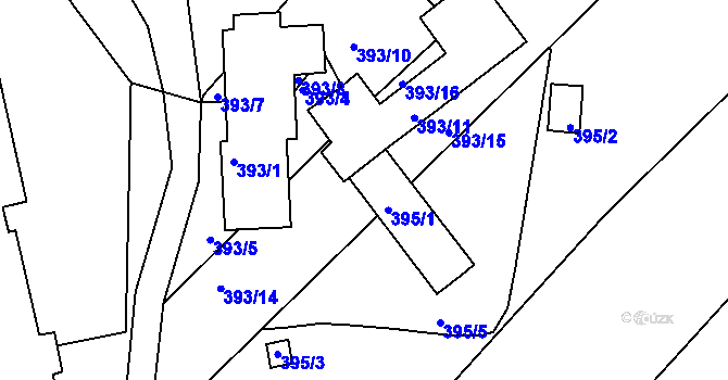 Parcela st. 393/12 v KÚ Klentnice, Katastrální mapa