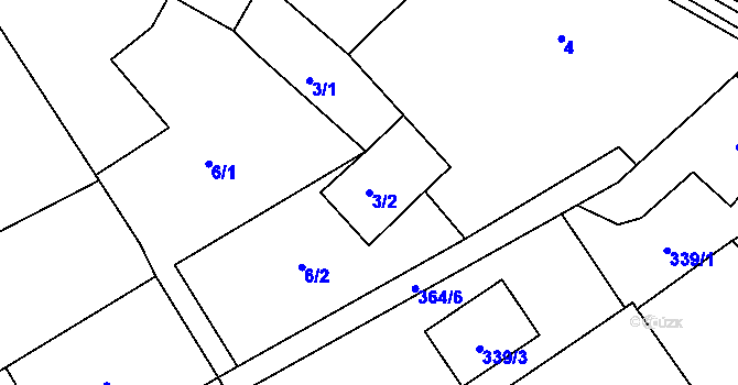 Parcela st. 3/2 v KÚ Klepačov, Katastrální mapa
