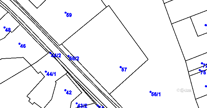 Parcela st. 57 v KÚ Klepačov, Katastrální mapa