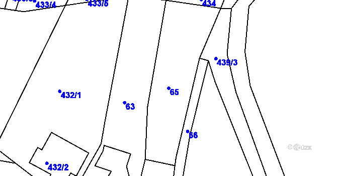 Parcela st. 65 v KÚ Klepačov, Katastrální mapa