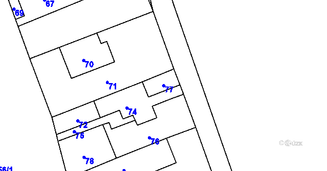 Parcela st. 77 v KÚ Klepačov, Katastrální mapa