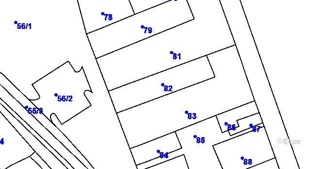 Parcela st. 82 v KÚ Klepačov, Katastrální mapa