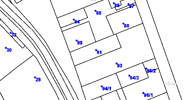Parcela st. 91 v KÚ Klepačov, Katastrální mapa