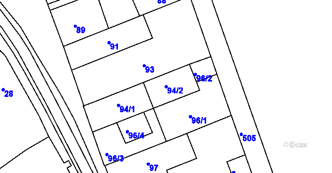 Parcela st. 94/2 v KÚ Klepačov, Katastrální mapa