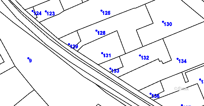 Parcela st. 131 v KÚ Klepačov, Katastrální mapa