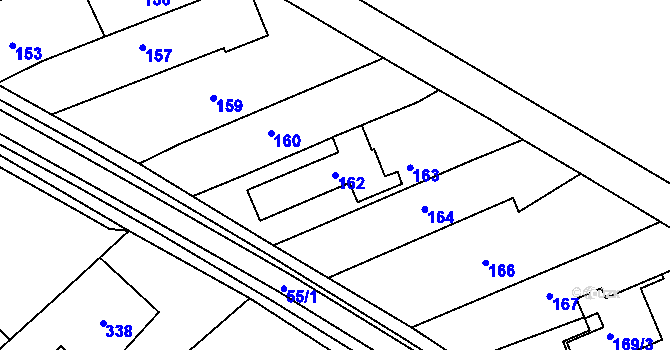 Parcela st. 162 v KÚ Klepačov, Katastrální mapa