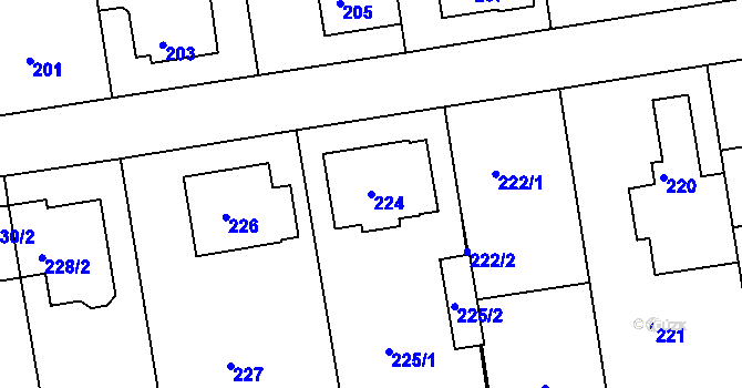 Parcela st. 224 v KÚ Klepačov, Katastrální mapa
