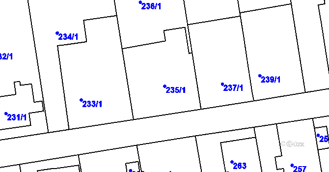 Parcela st. 235/1 v KÚ Klepačov, Katastrální mapa