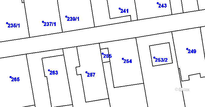 Parcela st. 255 v KÚ Klepačov, Katastrální mapa