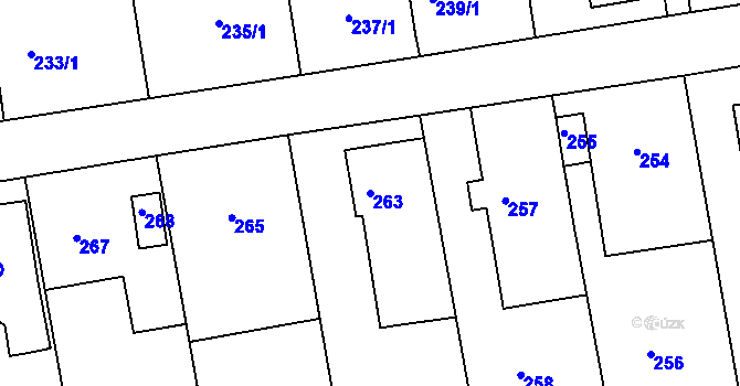 Parcela st. 263 v KÚ Klepačov, Katastrální mapa
