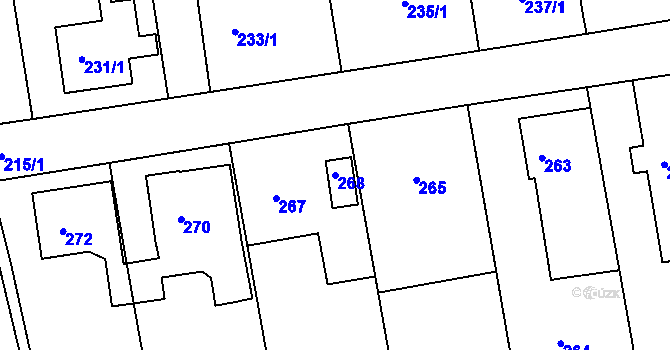 Parcela st. 268 v KÚ Klepačov, Katastrální mapa