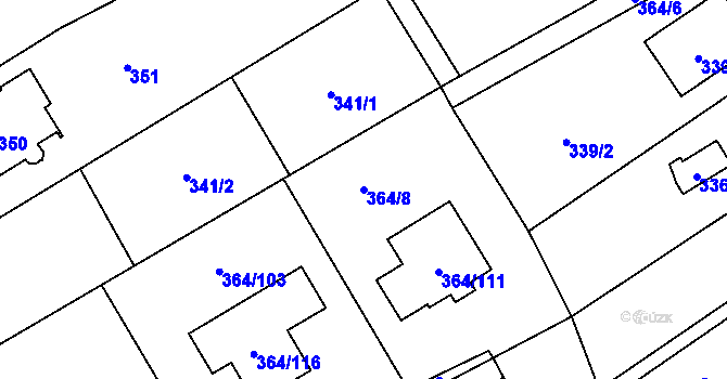 Parcela st. 364/8 v KÚ Klepačov, Katastrální mapa