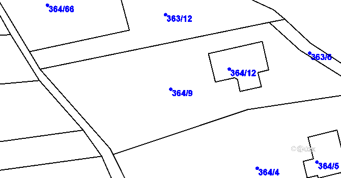 Parcela st. 364/9 v KÚ Klepačov, Katastrální mapa