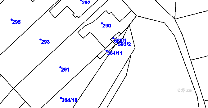 Parcela st. 364/11 v KÚ Klepačov, Katastrální mapa
