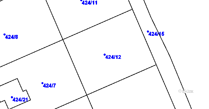 Parcela st. 424/12 v KÚ Klepačov, Katastrální mapa