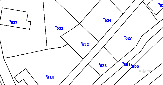 Parcela st. 532 v KÚ Klepačov, Katastrální mapa