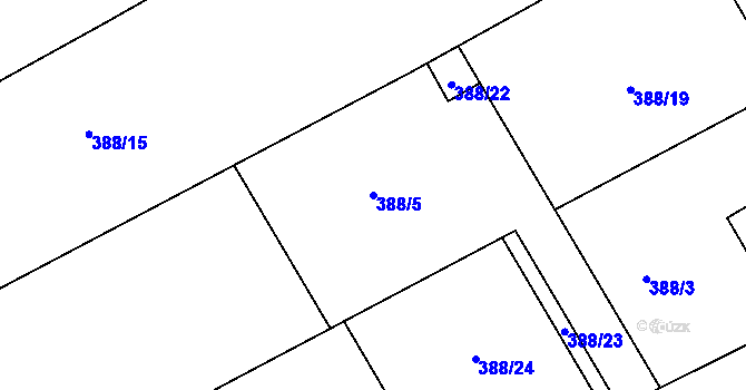 Parcela st. 388/5 v KÚ Klepačov, Katastrální mapa