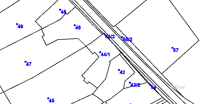 Parcela st. 44/1 v KÚ Klepačov, Katastrální mapa