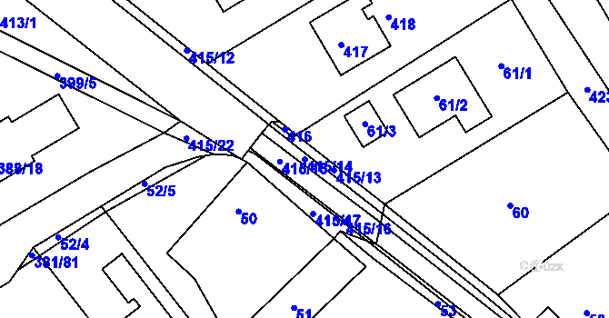 Parcela st. 415/14 v KÚ Klepačov, Katastrální mapa