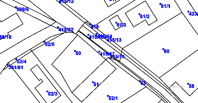 Parcela st. 415/17 v KÚ Klepačov, Katastrální mapa