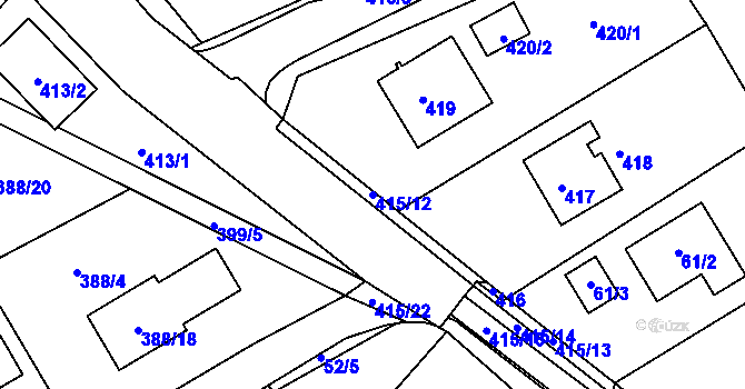 Parcela st. 415/12 v KÚ Klepačov, Katastrální mapa