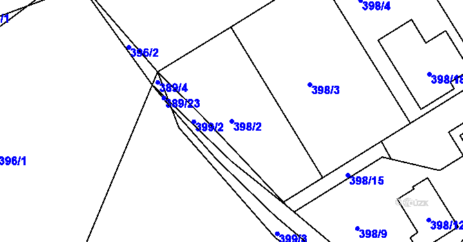 Parcela st. 398/2 v KÚ Klepačov, Katastrální mapa