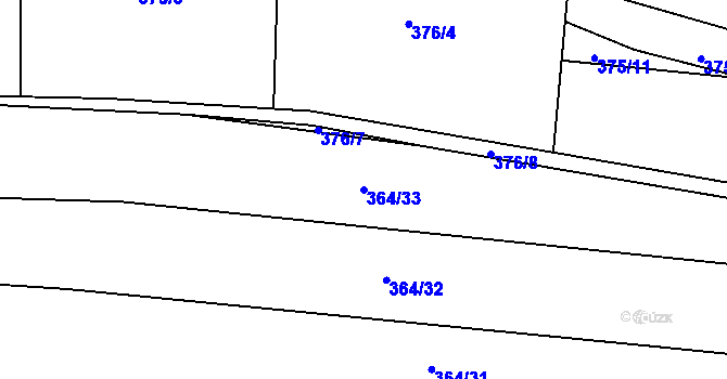 Parcela st. 364/33 v KÚ Klepačov, Katastrální mapa