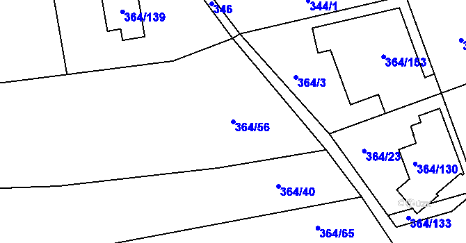 Parcela st. 364/56 v KÚ Klepačov, Katastrální mapa