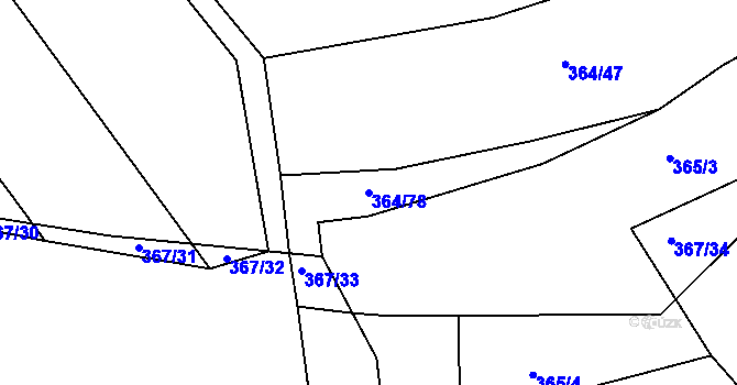 Parcela st. 364/78 v KÚ Klepačov, Katastrální mapa