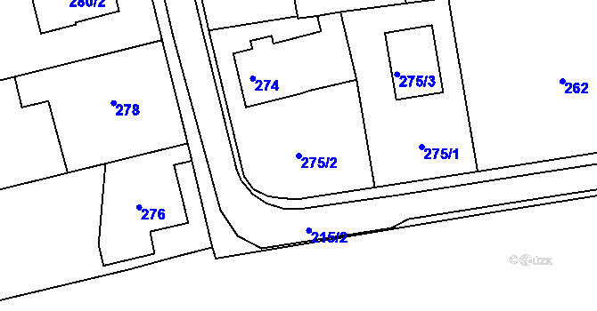 Parcela st. 275/2 v KÚ Klepačov, Katastrální mapa