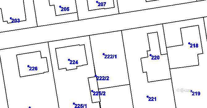 Parcela st. 222/1 v KÚ Klepačov, Katastrální mapa