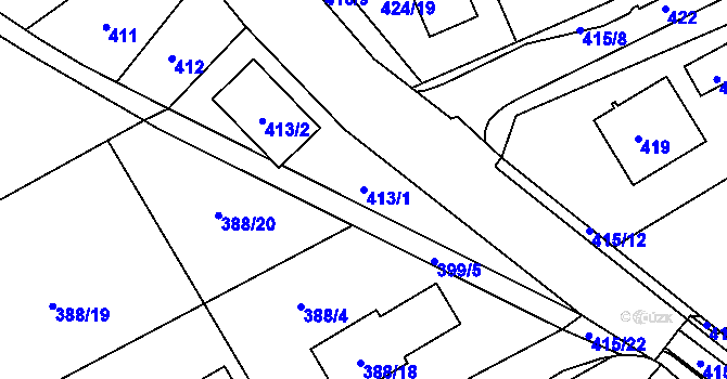 Parcela st. 413/1 v KÚ Klepačov, Katastrální mapa